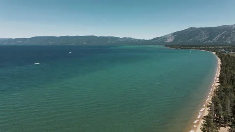 4K Tahoe Lake panoramic view Stock Footage 133756562