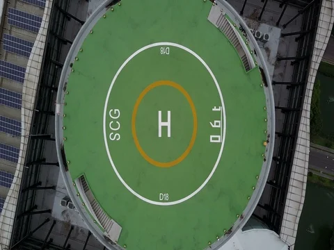 4K Take off from helipad Stock Footage 78577413