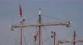 4k Tall ship mast with tripple X flag in Hamburg harbour 4k or 4k+ Resolution