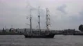 4k Tall ship Thalassa cruising on boat trip round the Hamburg harbour 4k or 4k+ Resolution