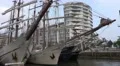 4k Tall Ships fore bows in the Hamburg harbour 4k or 4k+ Resolution