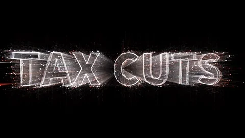 4k TAX CUTS word,Matrix binary computer code text design animation. 스톡 동영상 118645741