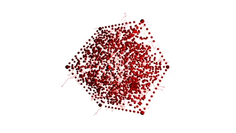 4K tech 3d cube in the Computing Core with Information Streams,Square geometry. Vídeo Stock 104527890