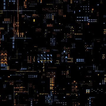 4K  tech city  light displacement map texture for 3d modelling. Stock Illustration