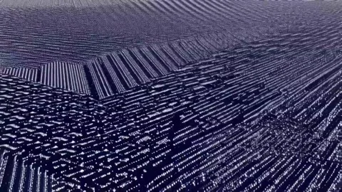 4k tech lines and dots with a three-dimensional glittery background Stock Footage 320921095