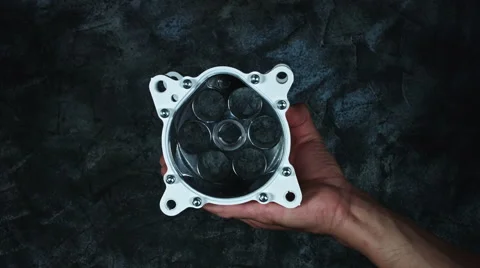 4k Technical Composition of Mechanic Hands Holding Aircon Stock Footage 66690904