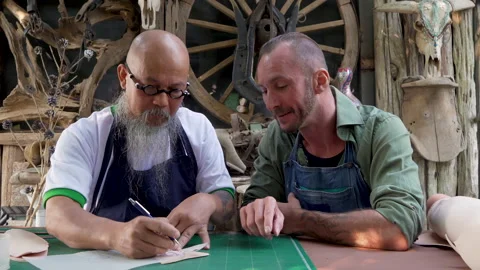 4K, Technicians who are skilled in overlapping patterns pattern on cow Stock Footage 238438428