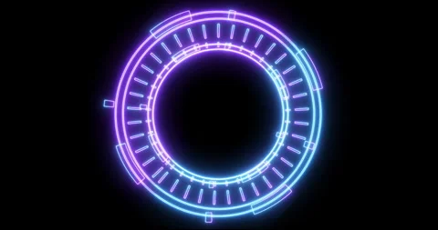 4K technological animation of neon hud radial circular progress. Stock Footage 278388301