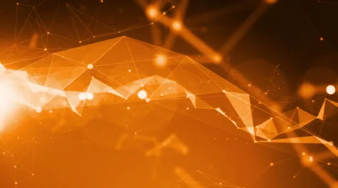 4k Technology Abstract Animation Background Seamless Loop. Orange Stock Footage 55302085