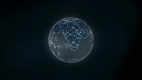 4K Technology Digital Earth World Rotati... | Stock Video | Pond5