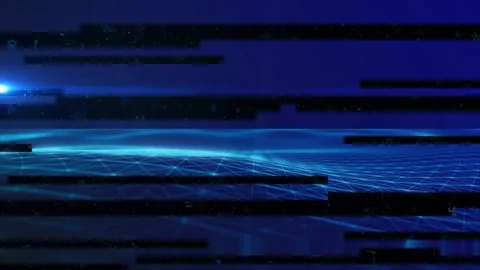 4K Technology Grid Background With Copyspace with glitches Stock Footage 106702858