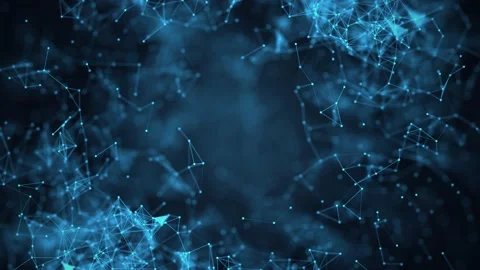 4K Technology Network loop Background. Digital Nodes And Connection Path Data Stock Footage 157868376