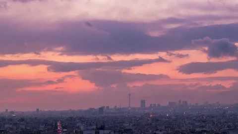 4K Tehran skyline Day to Night timelapse. Stock-Footage 132230759