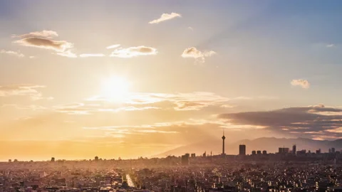 4K Tehran skyline day to night time lapse. Video stock 134117230