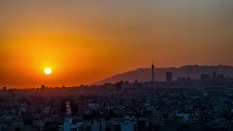 4K Tehran skyline sunset timelapse Stock-Footage 134319839