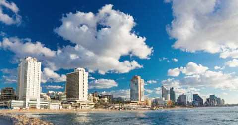 4K Tel Aviv At Day Beachfront - Time Lapse Vidéo 57957071