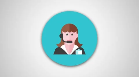 4K - Telemarketer icon symbol round logo Stock Footage 61381908