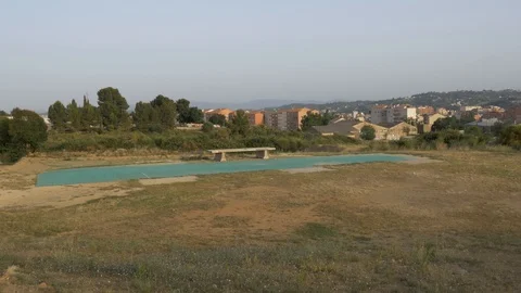 4K Terrassa vuelo flight plane model hobby table concrete Stock Footage 114576344