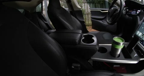 4k Tesla Model S interior from passanger side Stock Footage 137615675