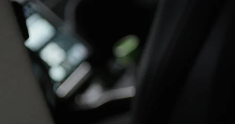 4k Tesla Model S interior rack focus from back seat to front touch screen Stock Footage 137619308