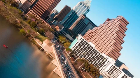 4K Texas Drone Hyper Lapse Time Lapse Rotate Abstract Skyline Sunset Stock Footage 126066190