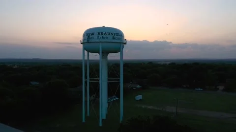 4k Texas State Aerial View Rural New Braunfels Sunset Tower Stock Footage 134823027