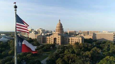 4K Texas State Capitol Building Aerial Video stock 97863934