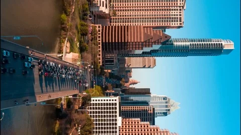 4K Texas State Capitol Time Lapse Drone Sunset Dusk Congress Avenue Stock Footage 126066258