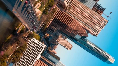 4K Texas Time Lapse State Capital Austin Texas Hyper Lapse Drone Stock Footage 126066207