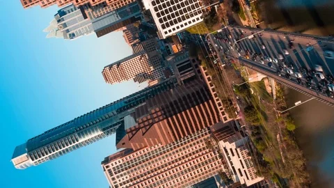 4K Texas Time Lapse at Sunset Drone Footage Drone City Austin Capital Stock Footage 126066203
