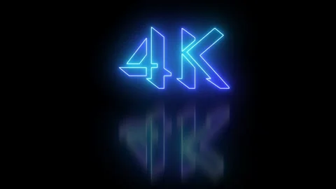 4K text animation in 4K. Easy to put into any video. Neon-colored 4K text Stock Footage 279532204