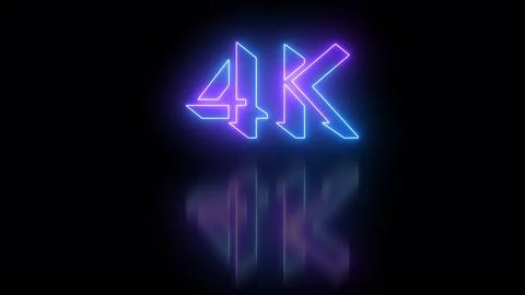 4K Text animation in high resolution. Easy to put into any video. Neon-colo.. Stock Illustration