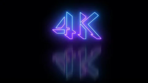 4K Text animation in high resolution. Easy to put into any video. Neon-colo.. Stockillustratie