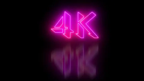 4K Text animation in high resolution. Easy to put into any video. Neon-colo.. Stockillustratie