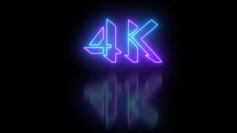 4K Text animation in high resolution. Easy to put into any video. Neon-colo.. Stock Illustration