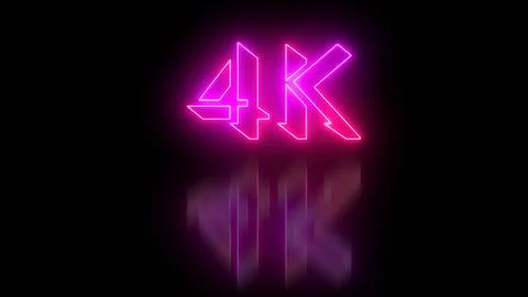 4K Text animation in high resolution. Easy to put into any video. Neon-colo.. Stock Illustration