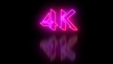 4K Text animation in high resolution. Easy to put into any video. Neon-colo.. Stock Illustration