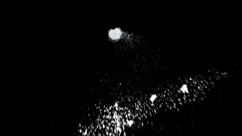 4K texture of snowball hitting wall isolated on black with alpha Stock Footage 99058816