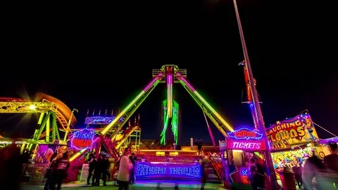 4K Theme Park, Timelapse Stock Footage 77018348