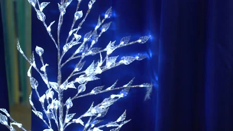 4K. There is a glowing tree at the Christmas festival. Stock Footage 229024853