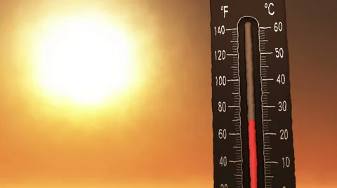 4K Thermometer Fahrenheit Celsius Heat 5 Stock Footage