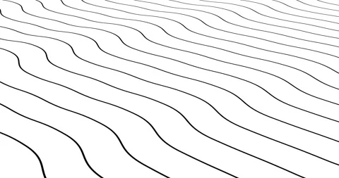 4k thin black moving 3d flat lines on white background. Video stock 137289899