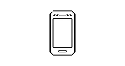 4K Thin line icon Smartphone 스톡 동영상 134133709
