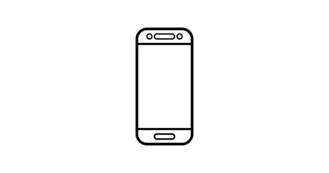 4K Thin line icon Smartphone 스톡 동영상 134133766