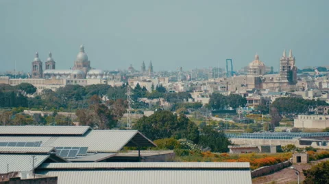 4K - Three Churches View Stock Footage 48949144