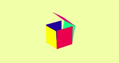 4K Three Dimensional Box Animation Stock Footage 110005466