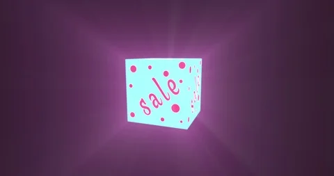 4K Three Dimensional Light Cube - Sale |Loopable Stock Footage 109523381