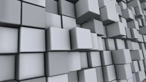 4K three-dimensional white and grey cubes slide out one by one Stock Footage 273144174