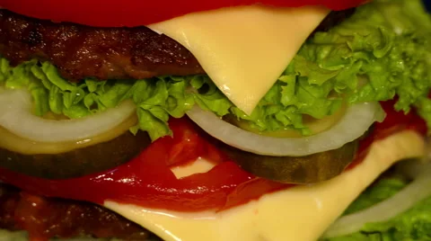 4k – Three-level hamburger 01 Stock Footage 56186194