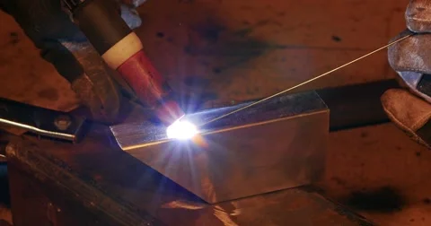 4K - TIG welding. Close-up Stock Footage 67747890